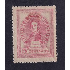 ARGENTINA 1942 GJ 890SG ESTAMPILLA NUEVA MINT CON VARIEDAD CATALOGADA IMPRESO SOBRE GOMA INFIMO ADELGAZAMIENTO U$ 30